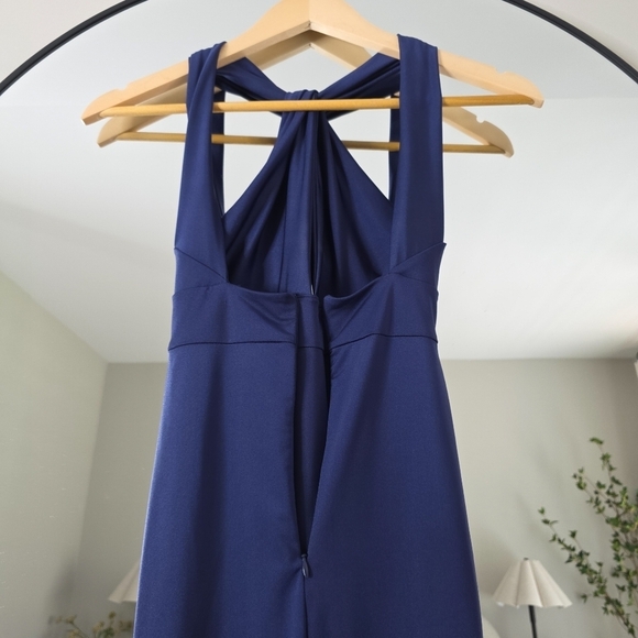 NWT Michael Costello x Revolve Nico Halter Midi Cocktail Dress in Navy, Size XS - Picture 7 of 11